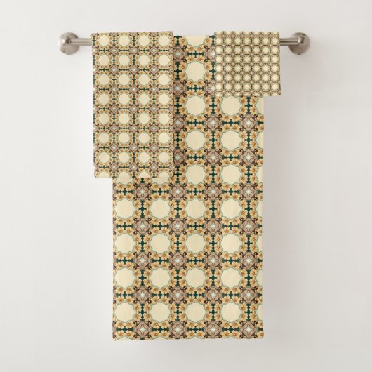 Bloemen Honingraten: Geometrisch patroon van ingew Bad Handdoek (Insitu)