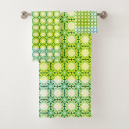 Bloemen Honingraten: Geometrisch patroon van ingew Bad Handdoek