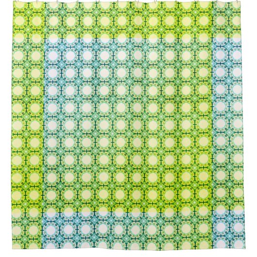 Bloemen Honingraten: Geometrisch patroon van ingew Douchegordijn (Voorkant)