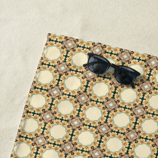 Bloemen Honingraten: Geometrisch patroon van ingew Strandlaken (In situ)