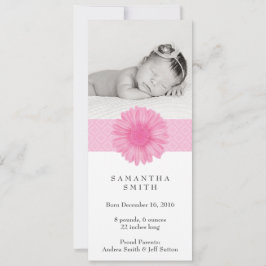 Bloemen hoofdband geboorteaankondiging 10x23 cm aankondiging