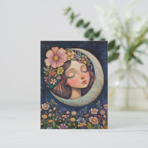 Bloemen hoofdtooi & halve maan briefkaart