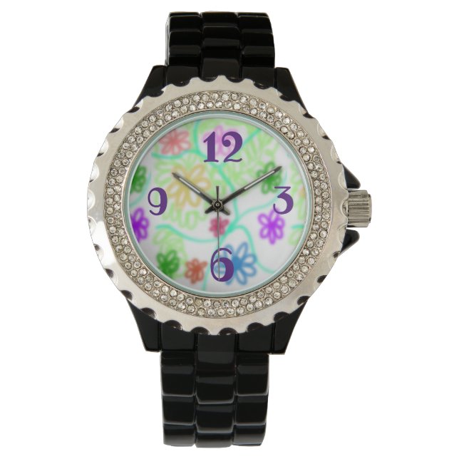 bloemen horloge (Voorkant)