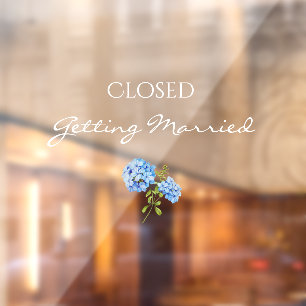 Bloemen hortensia gesloten krijgen trouwen bruilof raamsticker