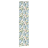 Bloemen, hortensia's,  rozen, roze rozen korte tafelloper (Voorkant)