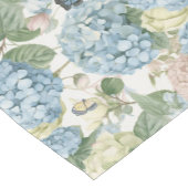 Bloemen, hortensia's,  rozen, roze rozen korte tafelloper (Hoek)