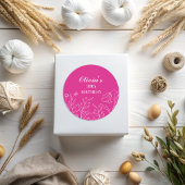 Bloemen Hot Roze 30e verjaardag Elegant Ronde Sticker