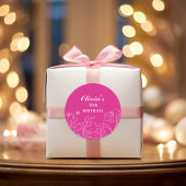 Bloemen Hot Roze 30e verjaardag Elegant Ronde Sticker