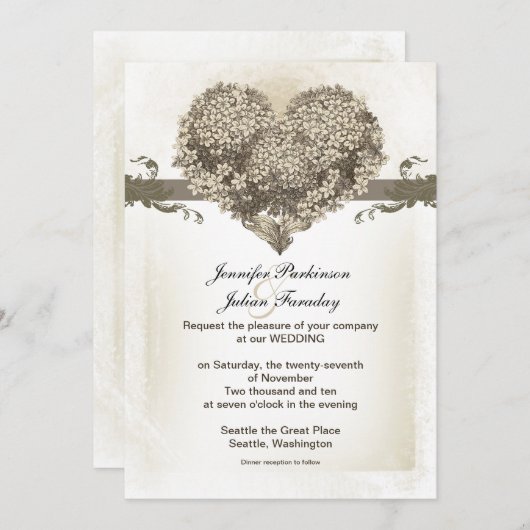  bloemen houden van hartje huwelijksuitnodiging kaart (Voorkant / Achterkant)