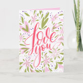 Bloemen houden van je aangepaste verjaardag of elk kaart (Voorkant)