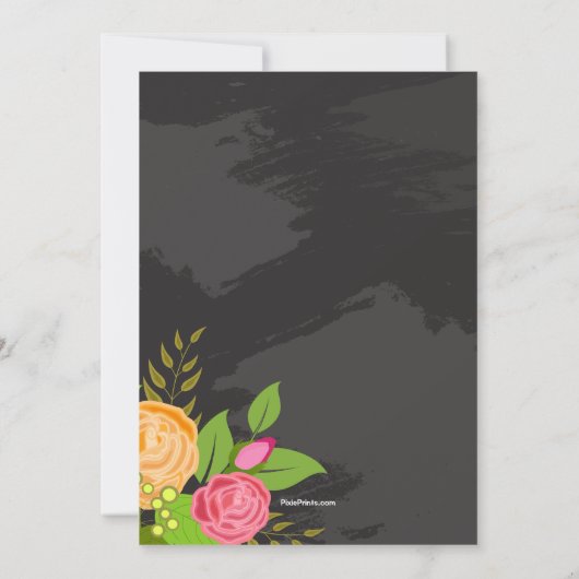 Bloemen Housewarming Party Uitnodiging (Achterkant)