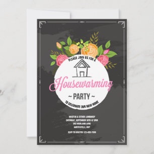Bloemen Housewarming Party Uitnodiging