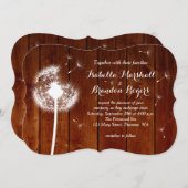 Bloemen & Hout bruiloft uitnodiging (Voorkant / Achterkant)