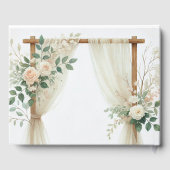 Bloemen Houten Boog Greenery Rozen Rustieke bruilo Gastenboek (Achterkant)