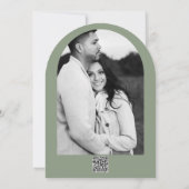 Bloemen Houten Boog Greenery Rozen Rustieke bruilo Kaart (Achterkant)