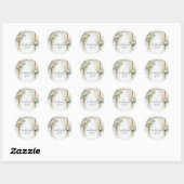 Bloemen Houten Boog Greenery Rozen Rustieke bruilo Ronde Sticker (Vel)