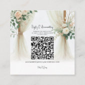 Bloemen Houten Boog Greenery Rozen Trouwdetails Vierkante Visitekaartje (Achterkant)