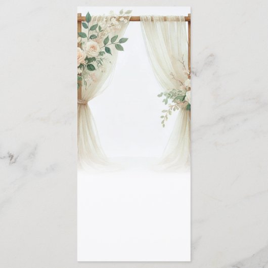 Bloemen Houten Boog Greenery Rozen Trouwmenu Menu (Achterkant)