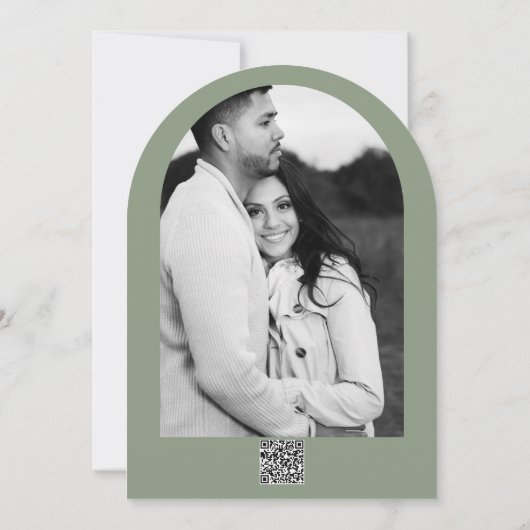 Bloemen Houten Boog Greenery Rozen Vrijgezellenfee Kaart (Achterkant)