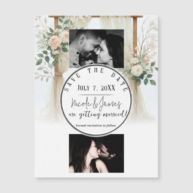 Bloemen Houten Boog Groenelementen Rozen Save the  (Voorkant)