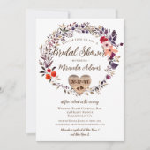 Bloemen Houten Hart Rustiek Vrijgezellenfeest Kaart (Voorkant)