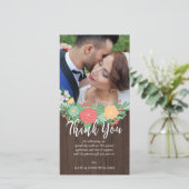 Bloemen & Houtkorrel Trouwfoto Bedankt (Staand voorkant)
