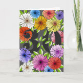 Bloemen Houtskool Grijs Gepersonaliseerde 30ste ve Kaart (Voorkant)