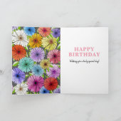 Bloemen Houtskool Grijs Gepersonaliseerde 30ste ve Kaart (Binnen)