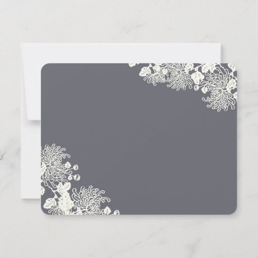 Bloemen Houtskool Grijs Huwelijk RSVP (Achterkant)