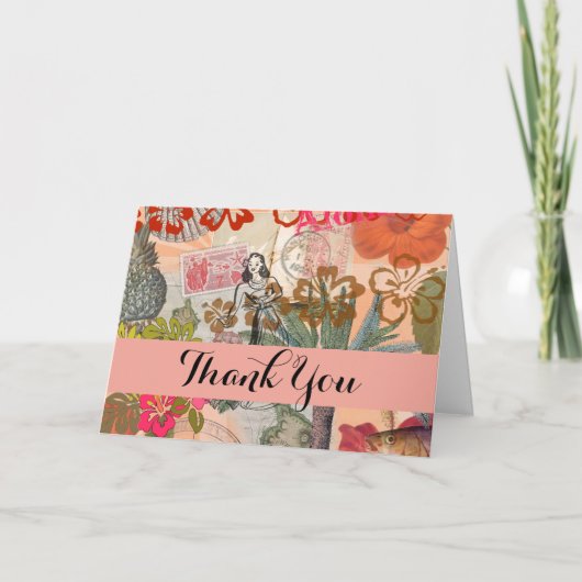 bloemen Hula Colorful Hawaiian Tropical Bedankkaart (Voorkant)