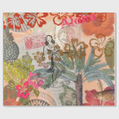 bloemen Hula Colorful Hawaiian Tropical Cadeaupapier (Vlak)