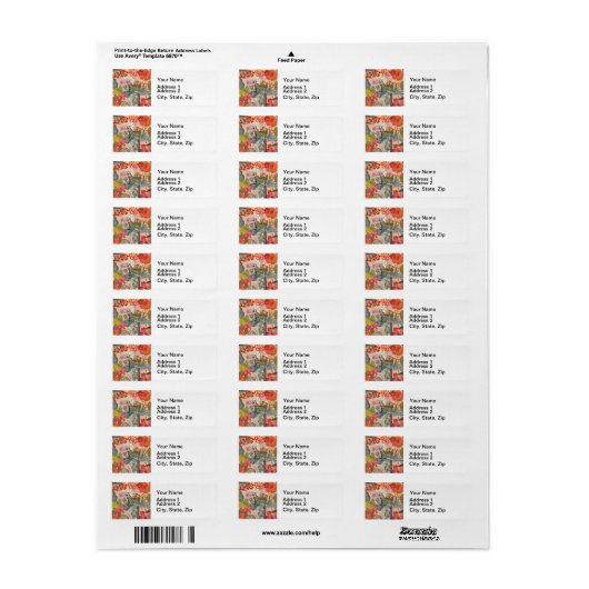  bloemen Hula Colorful Hawaiian Tropical Etiket (Full Sheet)