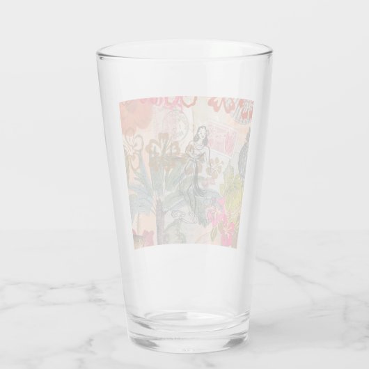  bloemen Hula Colorful Hawaiian Tropical Glas (Achterkant)