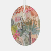  bloemen Hula Colorful Hawaiian Tropical Glas Ornament (Voorkant links)