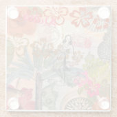  bloemen Hula Colorful Hawaiian Tropical Glazen Onderzetter (Achterkant)