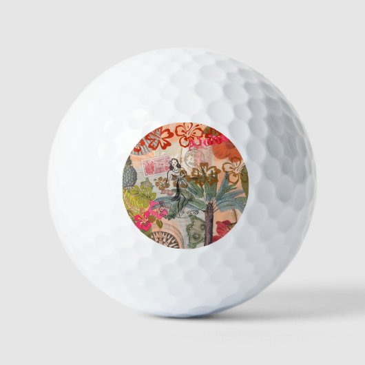  bloemen Hula Colorful Hawaiian Tropical Golfballen (Voorkant)