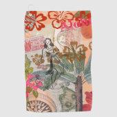  bloemen Hula Colorful Hawaiian Tropical Golfhanddoek (Voorkant)