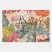  bloemen Hula Colorful Hawaiian Tropical Inpakpapier Vel (Voorkant)