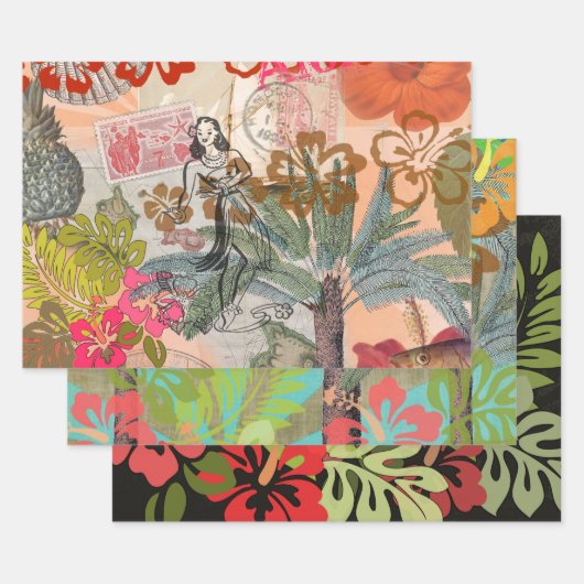  bloemen Hula Colorful Hawaiian Tropical Inpakpapier Vel (Set)
