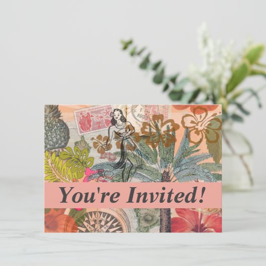  bloemen Hula Colorful Hawaiian Tropical Kaart (Staand voorkant)