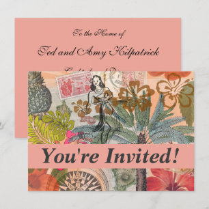  bloemen Hula Colorful Hawaiian Tropical Kaart