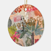  bloemen Hula Colorful Hawaiian Tropical Keramisch Ornament (Links)