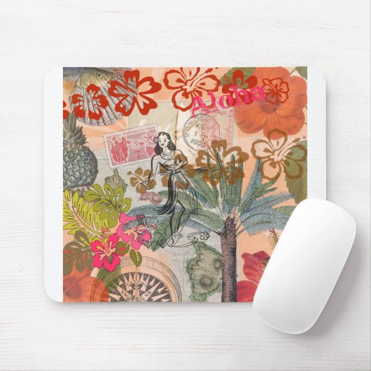  bloemen Hula Colorful Hawaiian Tropical Muismat (Met muis)