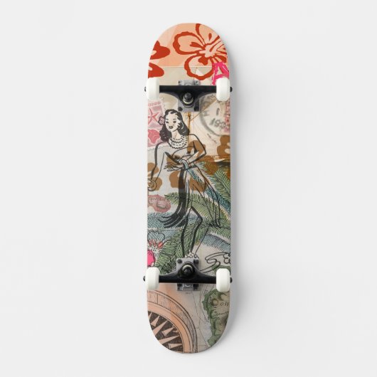 bloemen Hula Colorful Hawaiian Tropical Persoonlijk Skateboard (Voorkant)