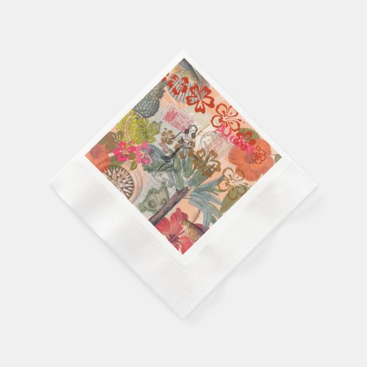  bloemen Hula Colorful Hawaiian Tropical Servet (Hoek)