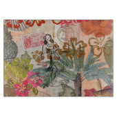 bloemen Hula Colorful Hawaiian Tropical Snijplank (Voorkant)