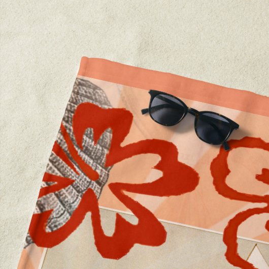  bloemen Hula Colorful Hawaiian Tropical Strandlaken (In situ)