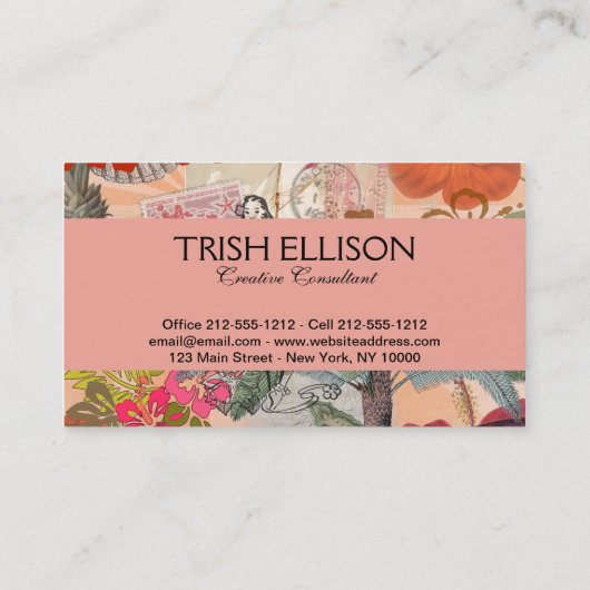  bloemen Hula Colorful Hawaiian Tropical Visitekaartje (Achterkant)