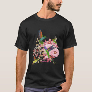Bloemen Hummingbird Bloemen Vogel Dier Hummingbird T-shirt