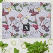 Bloemen Hummingbird Garden Lavendel Paarse Theedoek (Gevouwen)